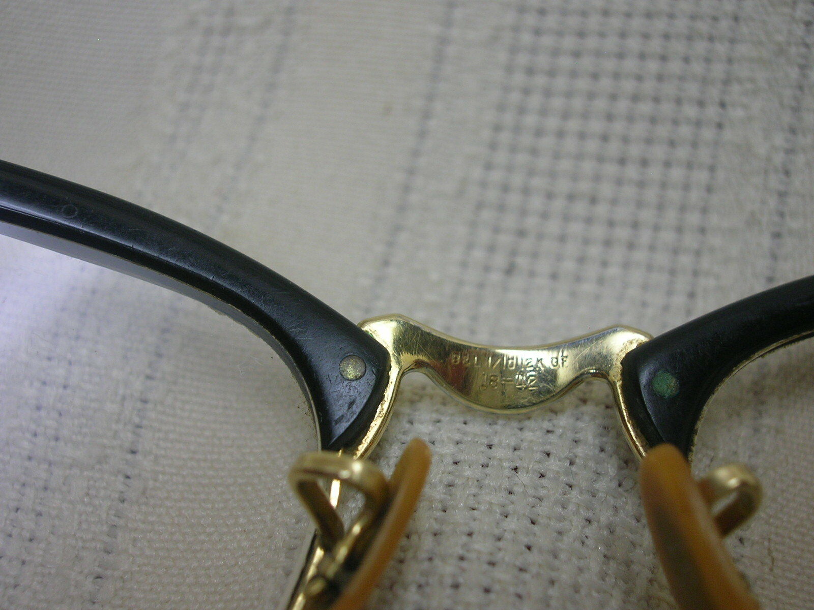 Vtg Bousch & Lomb Black Gold Filled Eye Glasses 1/10 12k 5 1/2 Arm 4 3/4