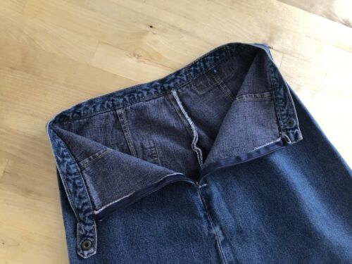 Vtg 90s COWDEN Maxi Denim Jean A-line Skirt Festival Hippie Retro Cannabis Long - Fresh Stock Dated March 2026