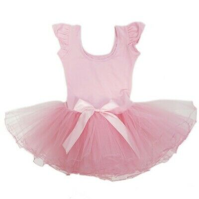 Wenchoice Little Girls Pink Rhinestone Bow Short Sleeve Ballet Dress 24M-8 - Fresh Stock Dated December 2025