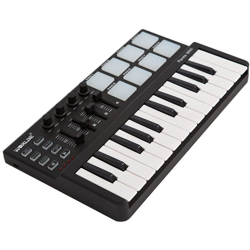 Worlde 25 Keys Pad USB Cable PC Digital Midi Keyboard Controller Pro Audio Mixer - Fresh Stock Dated February 2026