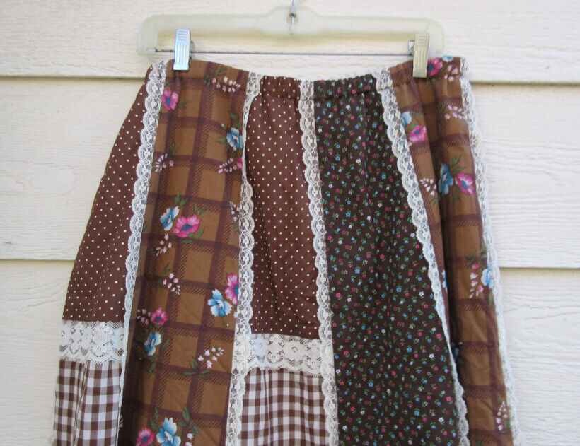 Vintage 1970s Carefree Fashions Scottsdale Arizona Patchwork Floral Maxi Skirt - Fresh Stock Dated March 2026
