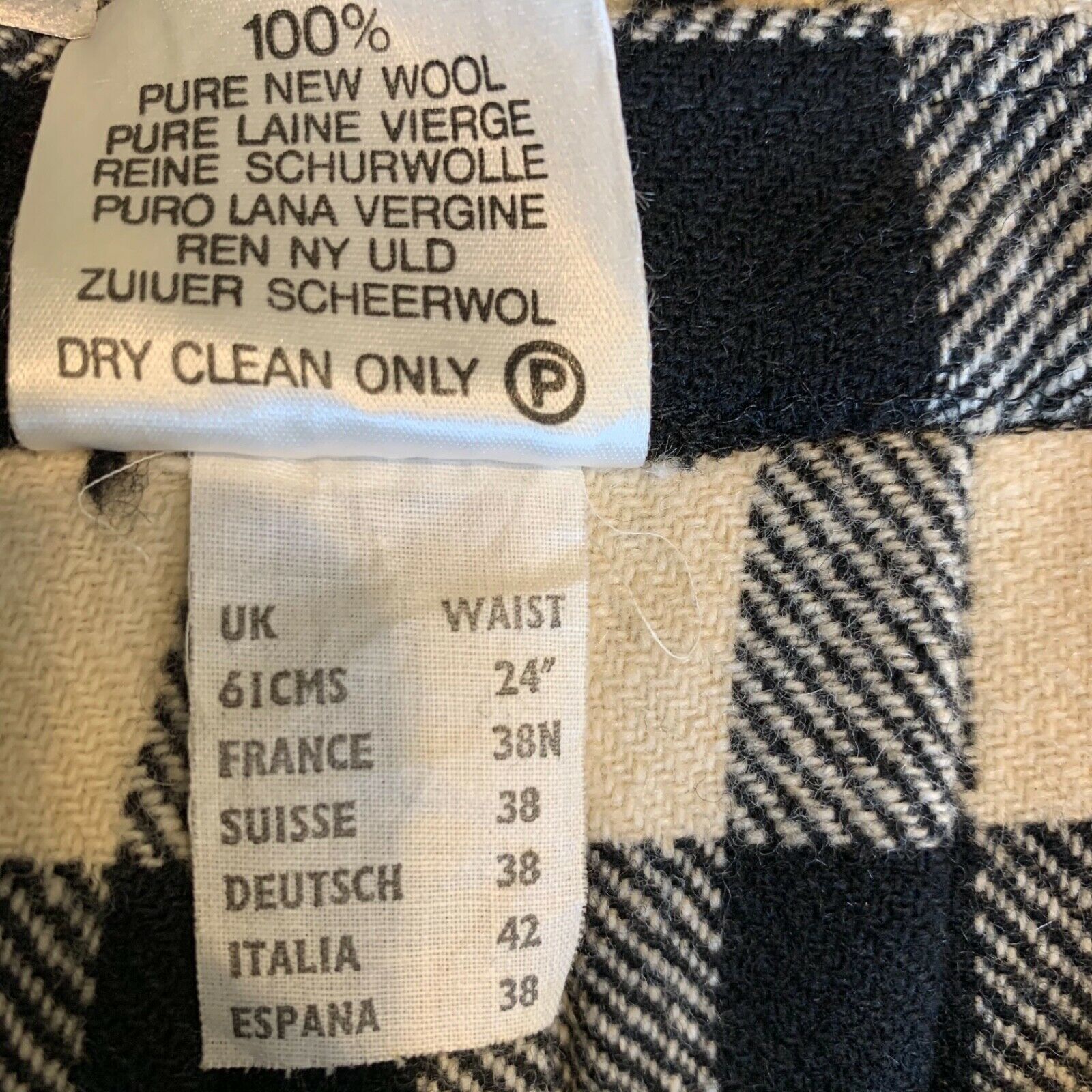 Vintage Laird Portch Made in Scotland 100% Pure Wool Black Ivory Maxi Kilt Skirt - Fresh Stock Dated February 2026