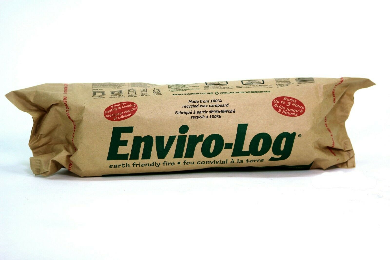 Enviro-Log Firelogs Earth Friendly 4.3 lb 6 Count Box 3 Hours Burn Free Shipping - Fresh Stock Dated December 2025