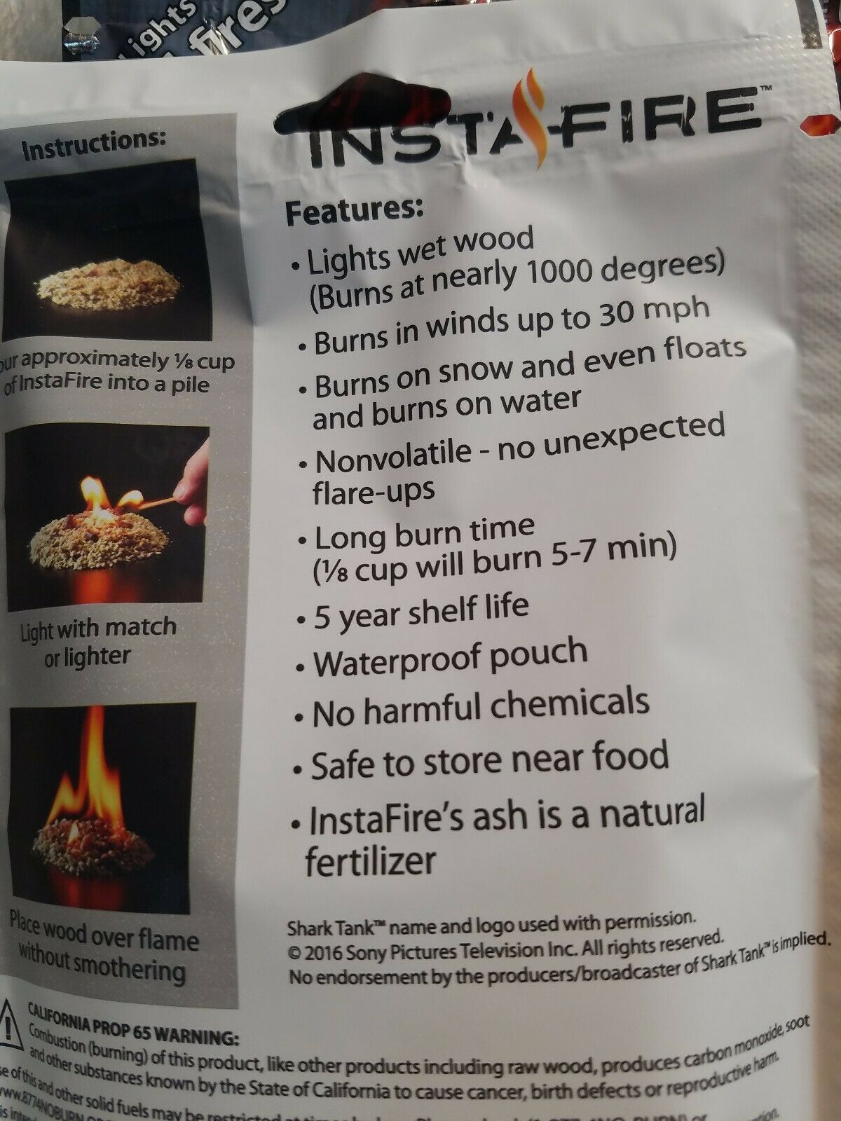 Lot of 4 Camping Campfire InstaFire Fire Starter, Military Grade, Shark Tank, - Fresh Stock Dated December 2025