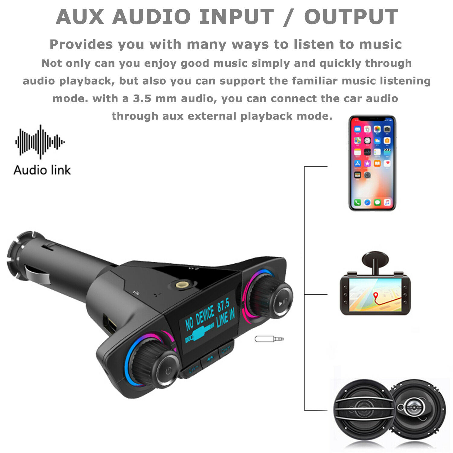 Bluetooth Car FM Transmitter MP3 Player Hands free Radio Adapter Kit USB Charger - Fresh Stock Dated December 2025