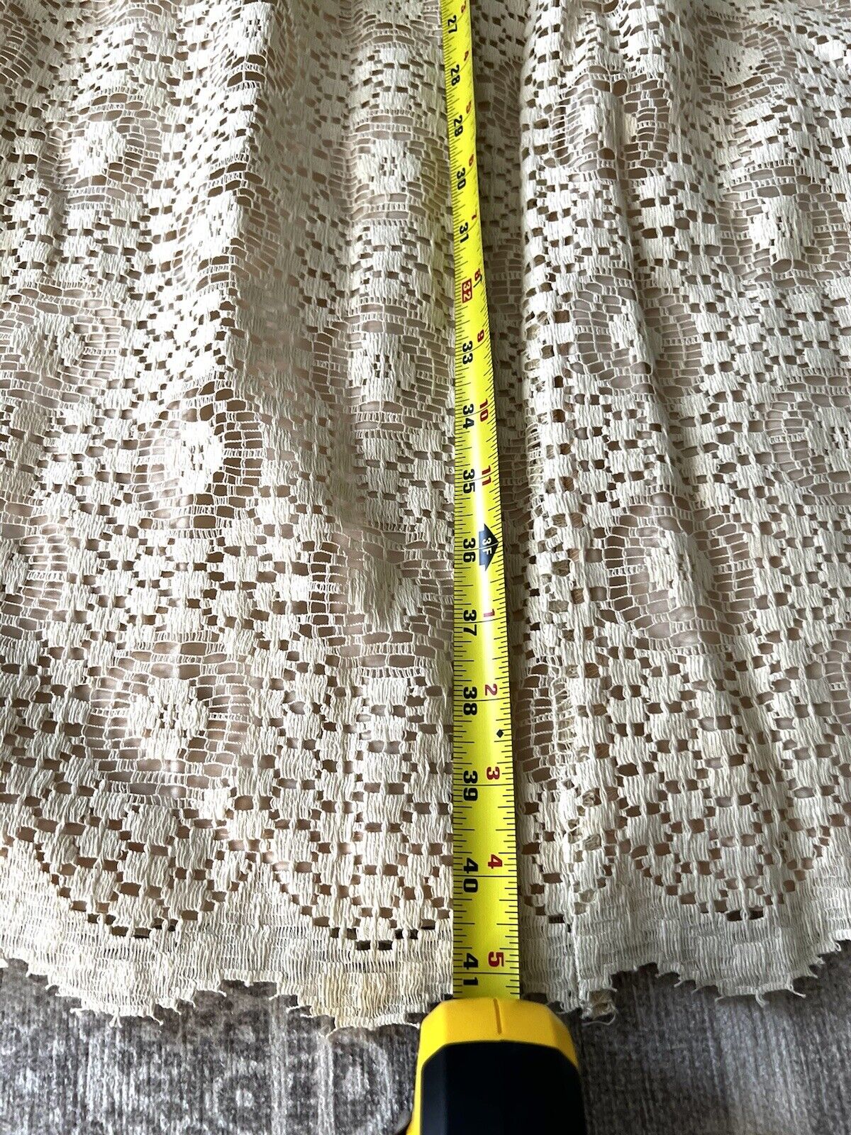 SAKS FIFTH AVENUE Women's Vintage Ivory Eyelet Boho Layered Maxi Skirt Sz L - Fresh Stock Dated March 2026