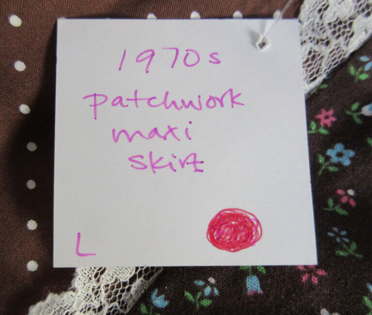 Vintage 1970s Carefree Fashions Scottsdale Arizona Patchwork Floral Maxi Skirt - Fresh Stock Dated March 2026