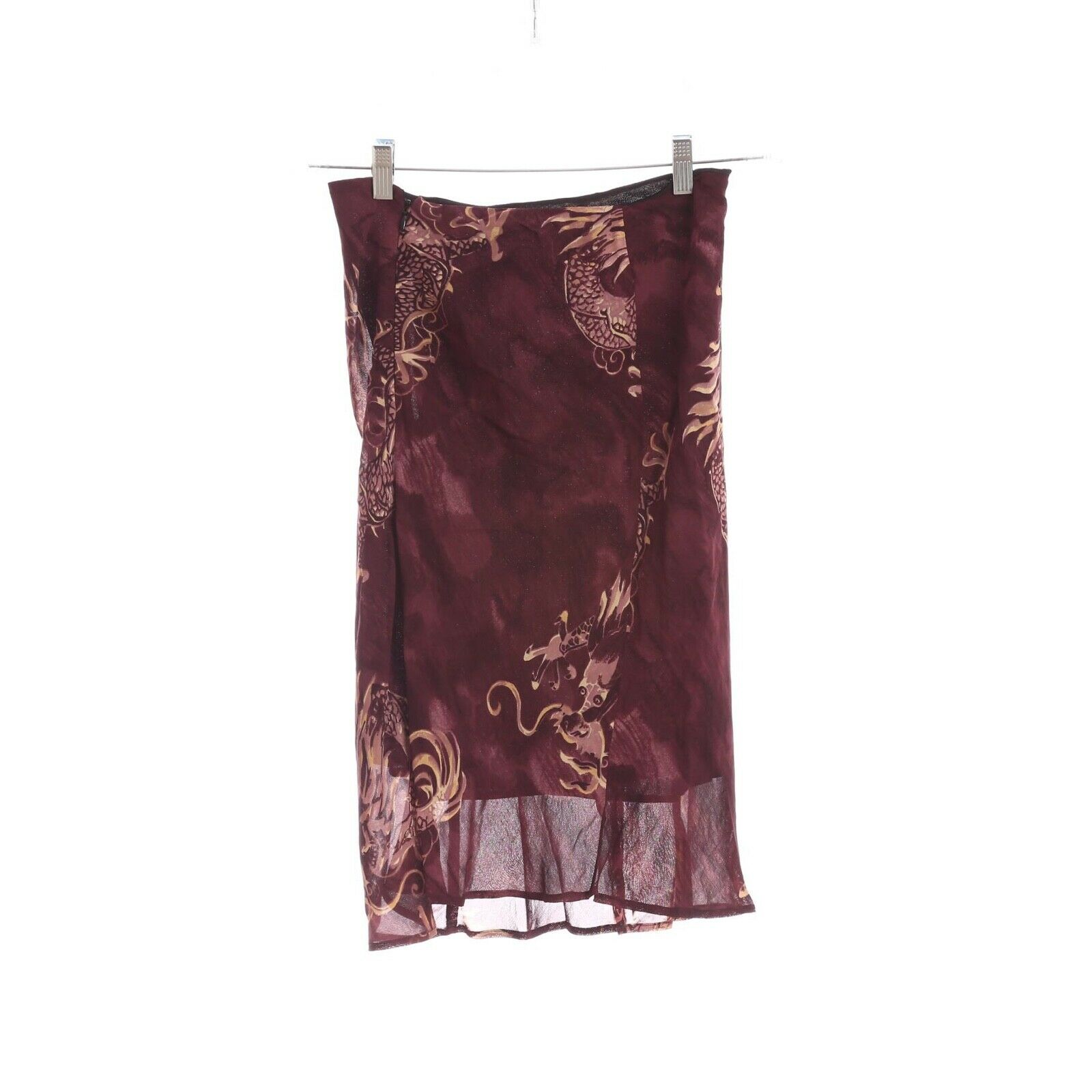 Madhouse Melissa McElrath Skirt Medium Purple Dragon Print Bias Cut Straight B71 - Fresh Stock Dated February 2026