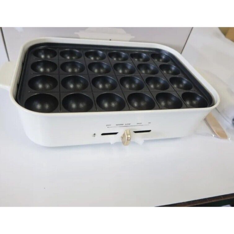 BRUNO Compact Hot Plate White BOE021-WH AC Grill Takoyaki Okonomiyaki 100w cook - Fresh Stock Dated February 2026