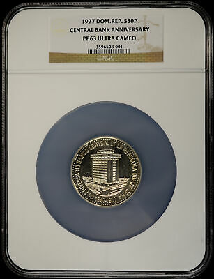 Dominican Republic 30 Pesos 1977 PR63-UCAM NGC Central Bank Anniversary - Fresh Stock Dated December 2025