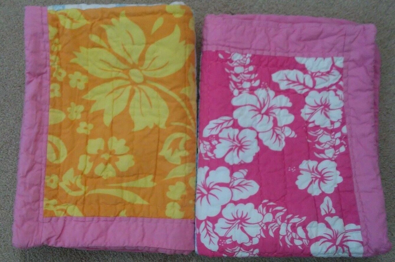 Lot of 2 POTTERY BARN Kids Quilted Pillow Shams Multi Color Cotton Size 20
