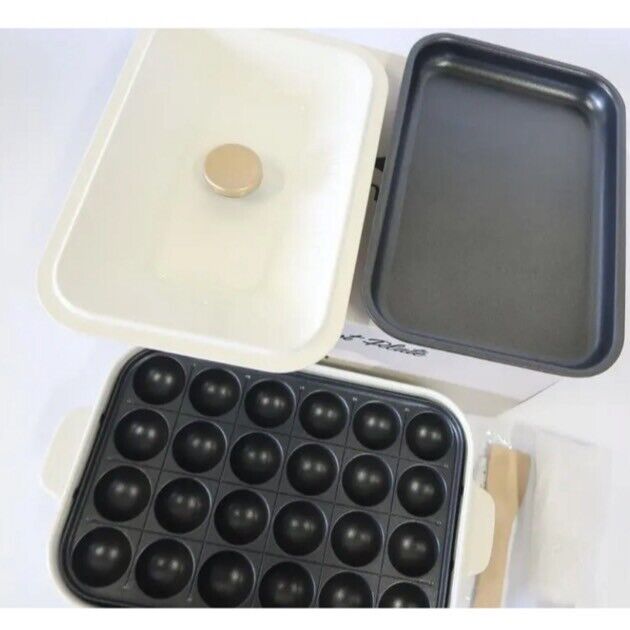 BRUNO Compact Hot Plate White BOE021-WH AC Grill Takoyaki Okonomiyaki 100w cook - Fresh Stock Dated February 2026