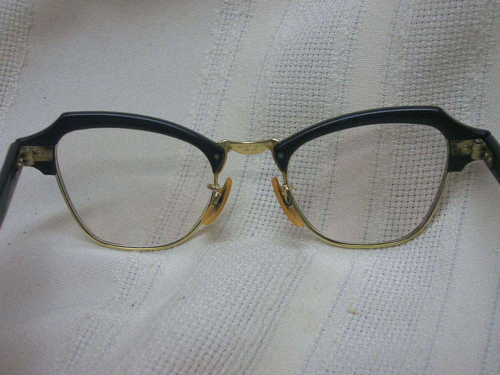 Vtg Bousch & Lomb Black Gold Filled Eye Glasses 1/10 12k 5 1/2 Arm 4 3/4