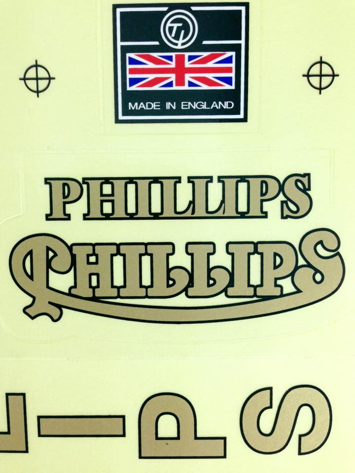 PHILLIPS DECALS BICYCLE BIKE WHEEL VINTAGE SPORTING STICKER CYCLING FRAME PARTS - Fresh Stock Dated December 2025