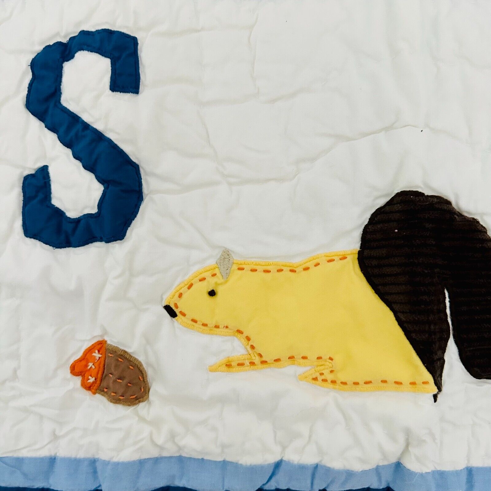POTTERY BARN KIDS ANIMAL ALPHABET QUILTED PILLOW SHAM SMALL LETTER S 16x12 - Fresh Stock Dated February 2026