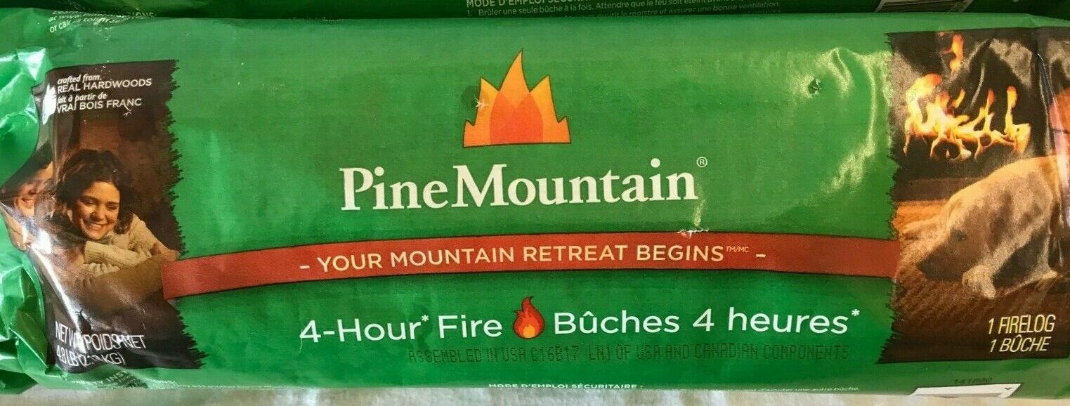 Pine Mountain Logs Burns For 4 Hours  Lot of 2 - 4.8 Lbs - Fresh Stock Dated December 2025
