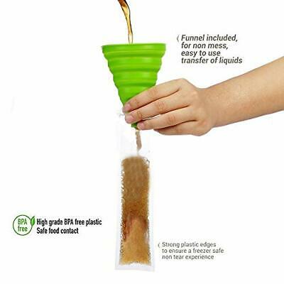 Ice Popsicle Molds Bags Pop Mold Pouch with Zip Seals get Foldable 120 PCS NEW - Fresh Stock Dated February 2026