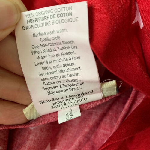 Pottery Barn Kids Organic Cotton Red Star Standard Sham - Fresh Stock Dated December 2025