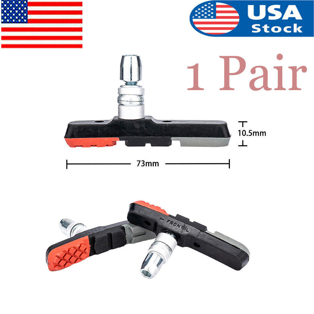 1 Pairs Rubber Metal Cycling Bicycle Bike V Brake Pads 73mm Shoes Pads Colorful - Fresh Stock Dated February 2026
