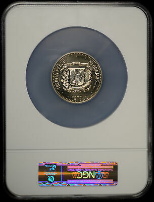 Dominican Republic 30 Pesos 1977 PR63-UCAM NGC Central Bank Anniversary - Fresh Stock Dated December 2025