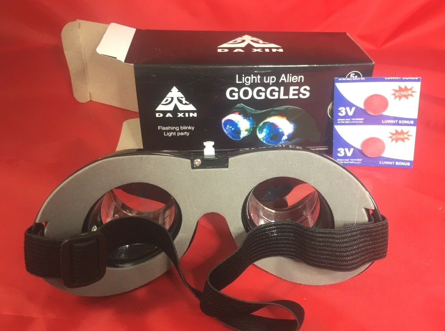 Alien Goggles - Light Up with Batteries - SciFi Cosplay Costume - USA Shipping! - Fresh Stock Dated February 2026