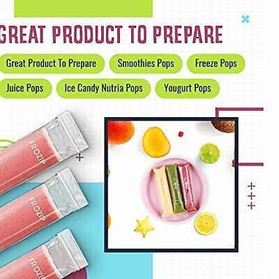 Frozip 125 Disposable Ice Popsicle Mold Bags| BPA Free Freezer Tubes W Zip Seals - Fresh Stock Dated February 2026