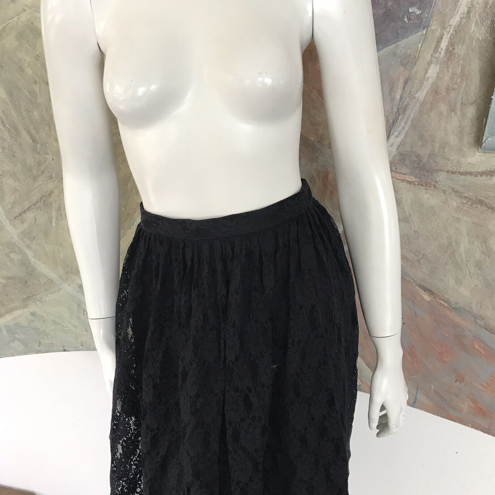 Vintage Creation Jeanne Toussaint Navy Blue Lace Pleated Midi Skirt Size 40 - Fresh Stock Dated March 2026