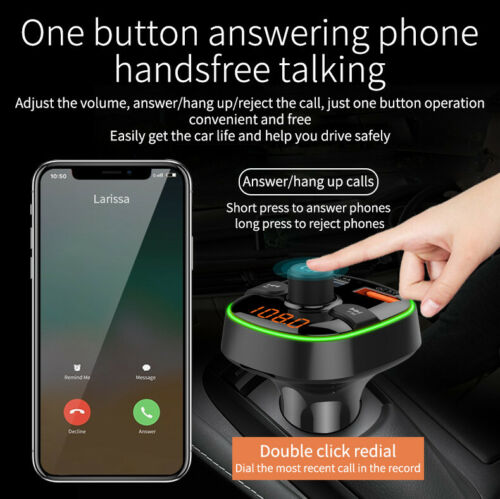 Bluetooth In-Car Wireless FM Transmitter MP3 Radio Adapter Car  Kit 2 USB US G-2 - Fresh Stock Dated December 2025