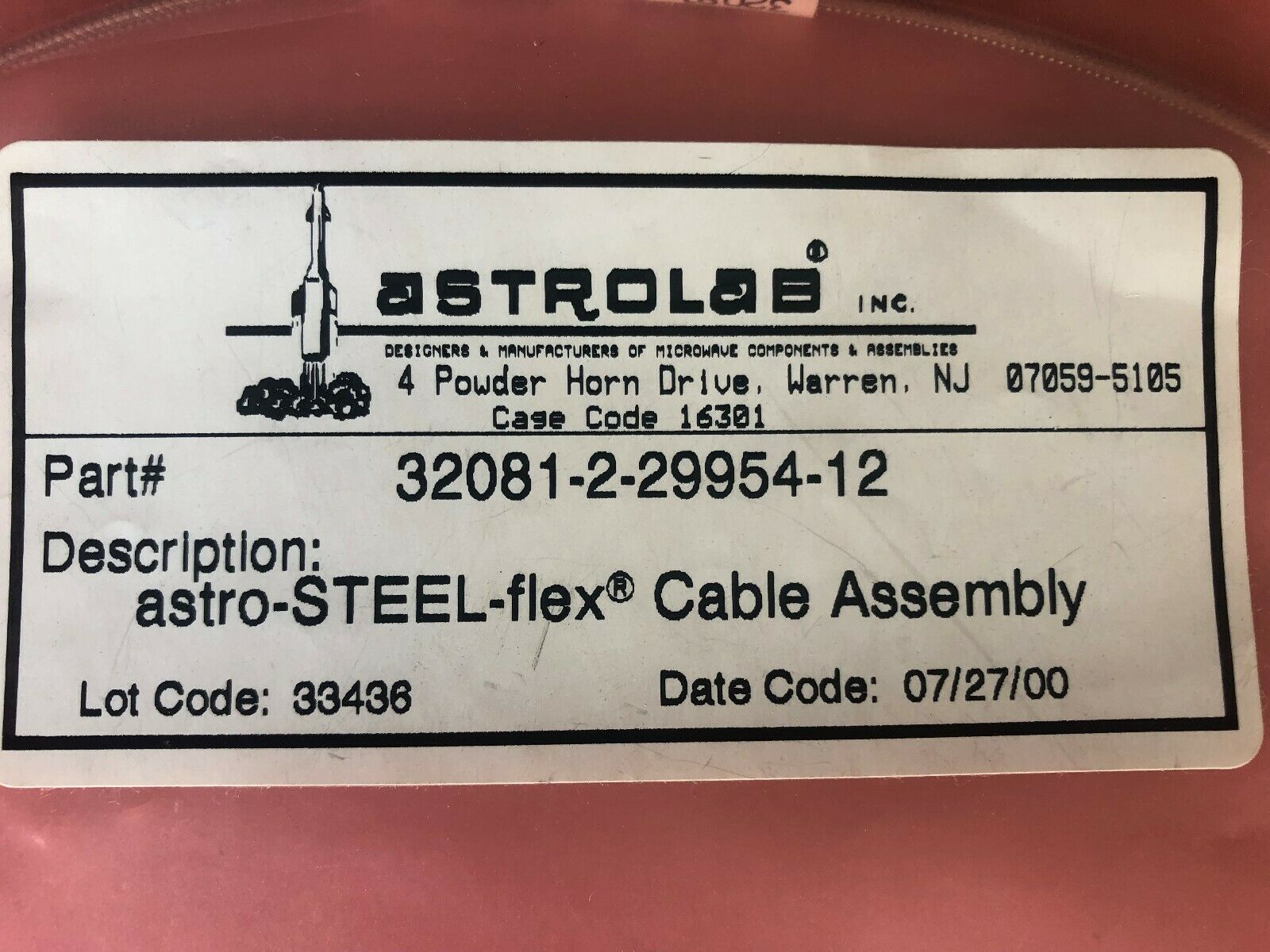 Set of 8 Astrolab Astro-Steele Flex Cable Assembly 12