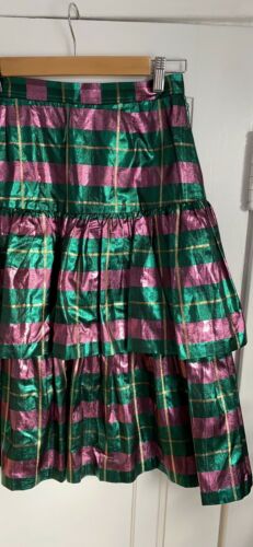 Vintage Green Purple Plaid Ruffled Party Skirt! - Fresh Stock Dated February 2026