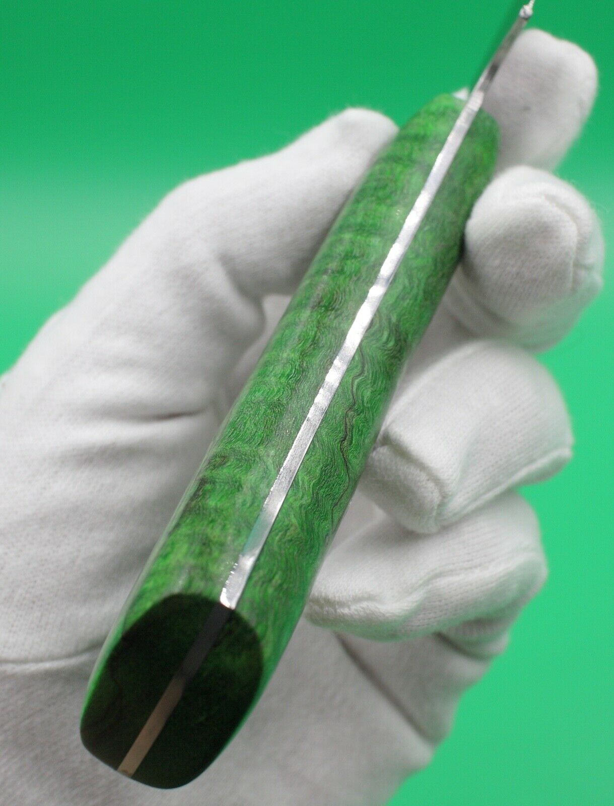 Emerald Utility - USA Made Custom Knives AEB-L Stainless Steel Dyed Curly Maple - Fresh Stock Dated December 2025