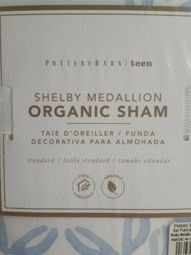 NWT *Pottery Barn Teen* Shelby Medallion Pillow Sham - Standard Organic Cotton - Fresh Stock Dated December 2025