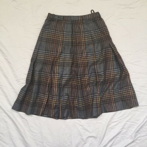 Vintage GIVENCHY designer Made In West Germany 80’s VTG Pleated Skirt Wool Plaid - Fresh Stock Dated December 2025