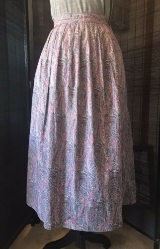 Vintage 1950s 60s Liberty of London Skirt Midi AUTHENTIC Pockets XS 100% Cotton - Fresh Stock Dated February 2026