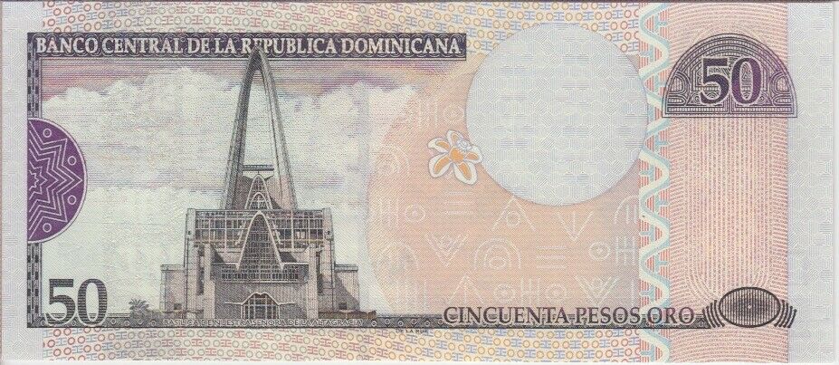 DOMINICAN REPUBLIC BANKNOTE P170c  50 PESOS ORO 2003, PREFIX CX,  UNC - Fresh Stock Dated December 2025