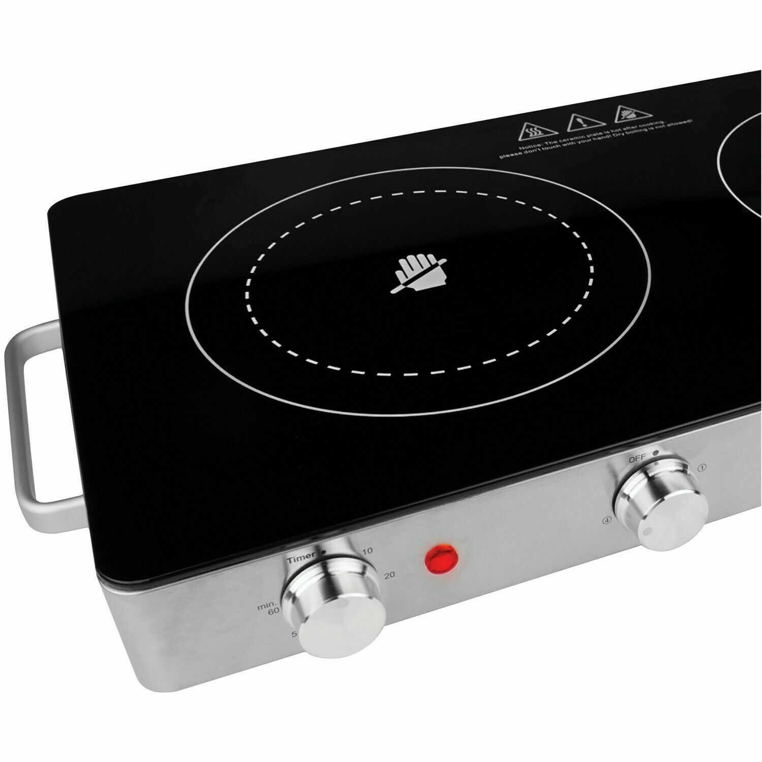 2 Electric Burner Infrared Double Stove Countertop Portable Dual Cook Glass Top - Fresh Stock Dated December 2025