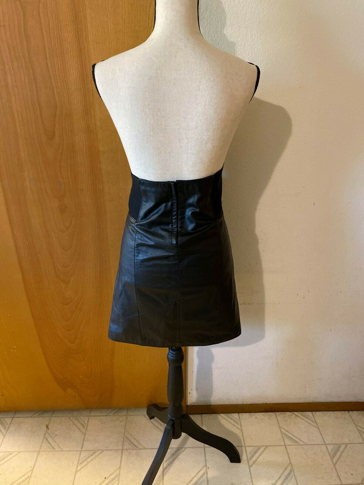 Avon Fashions Jr 9/10 Black Leather Skirt Lined Wide Band Side Waist Vtg - Fresh Stock Dated March 2026