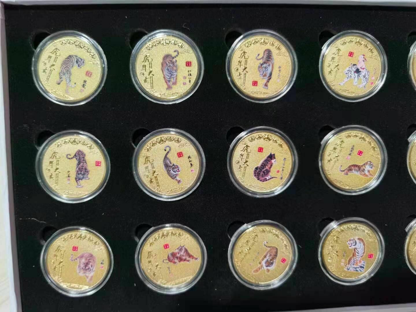 15 pcs New 2022 Chinese Zodiac Gold Colour Coins - Year of the Tiger - Fresh Stock Dated February 2026