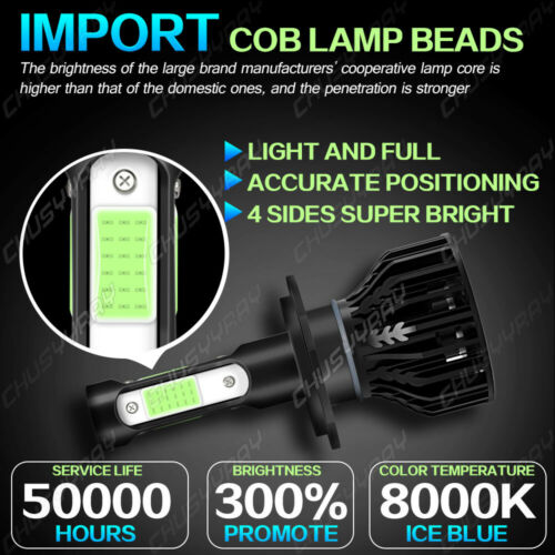 For Honda CBR 600rr 1000rr 2003-2017 - H7 LED Headlight Bulbs 8000K Ice Blue - Fresh Stock Dated February 2026