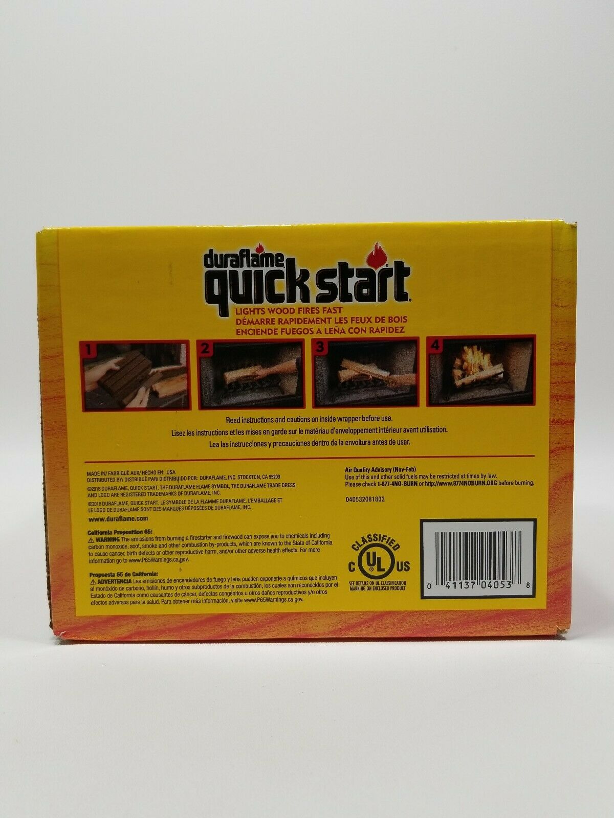 Duraflame Quick Start Firelighters Case of 10 - 4 packs Brand New FREE SHIPPING! - Fresh Stock Dated December 2025
