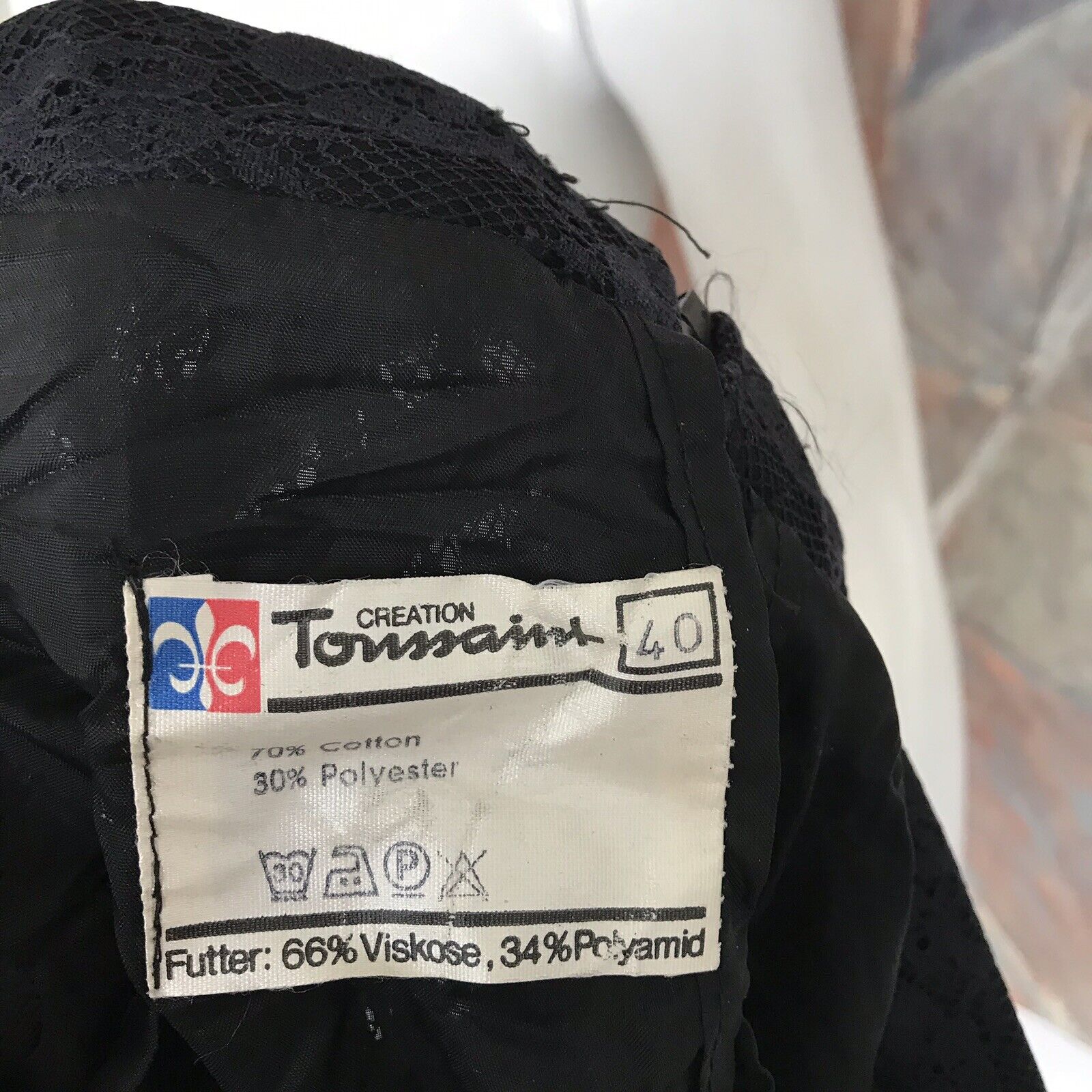 Vintage Creation Jeanne Toussaint Navy Blue Lace Pleated Midi Skirt Size 40 - Fresh Stock Dated March 2026