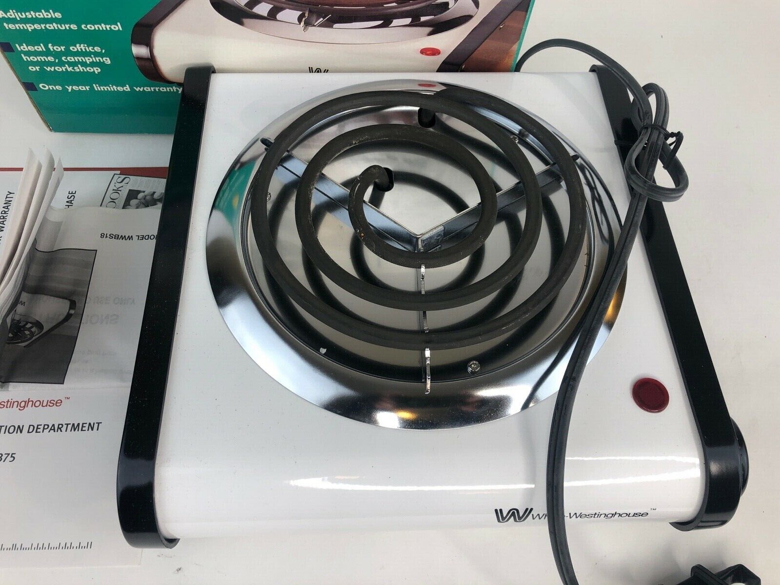 Genuine White Westinghouse (WWBS18) Single Burner Electric Hot Plate NIB - Fresh Stock Dated February 2026