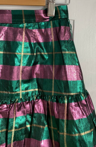 Vintage Green Purple Plaid Ruffled Party Skirt! - Fresh Stock Dated February 2026