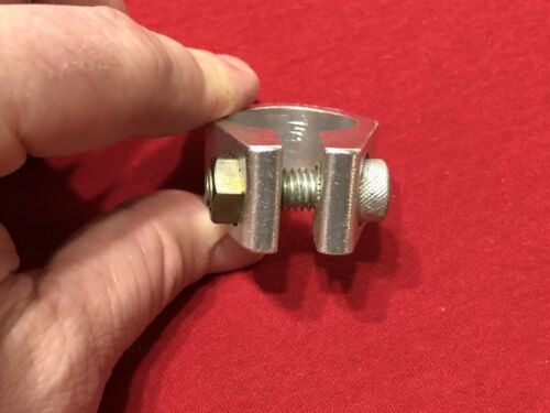 REALLY NICE SILVER KUWAHARA SEAT POST CLAMP 1 INCH OLD SCHOOL BMX - Fresh Stock Dated December 2025