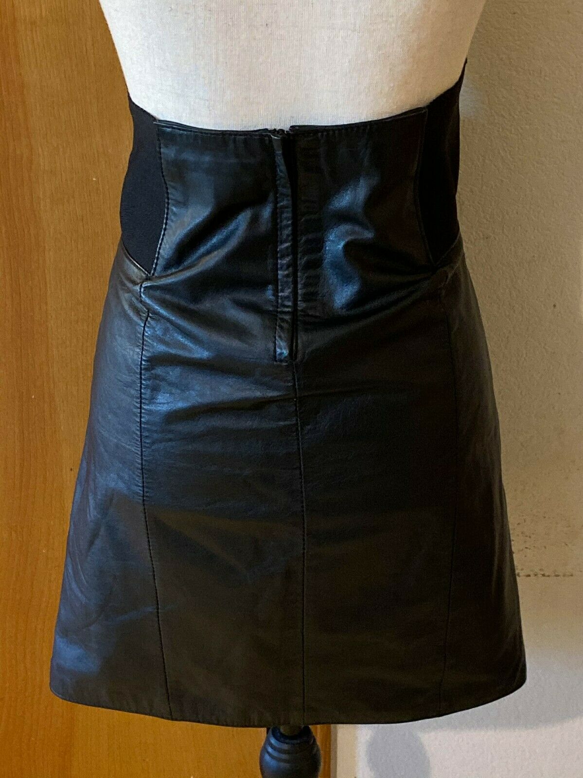 Avon Fashions Jr 9/10 Black Leather Skirt Lined Wide Band Side Waist Vtg - Fresh Stock Dated March 2026