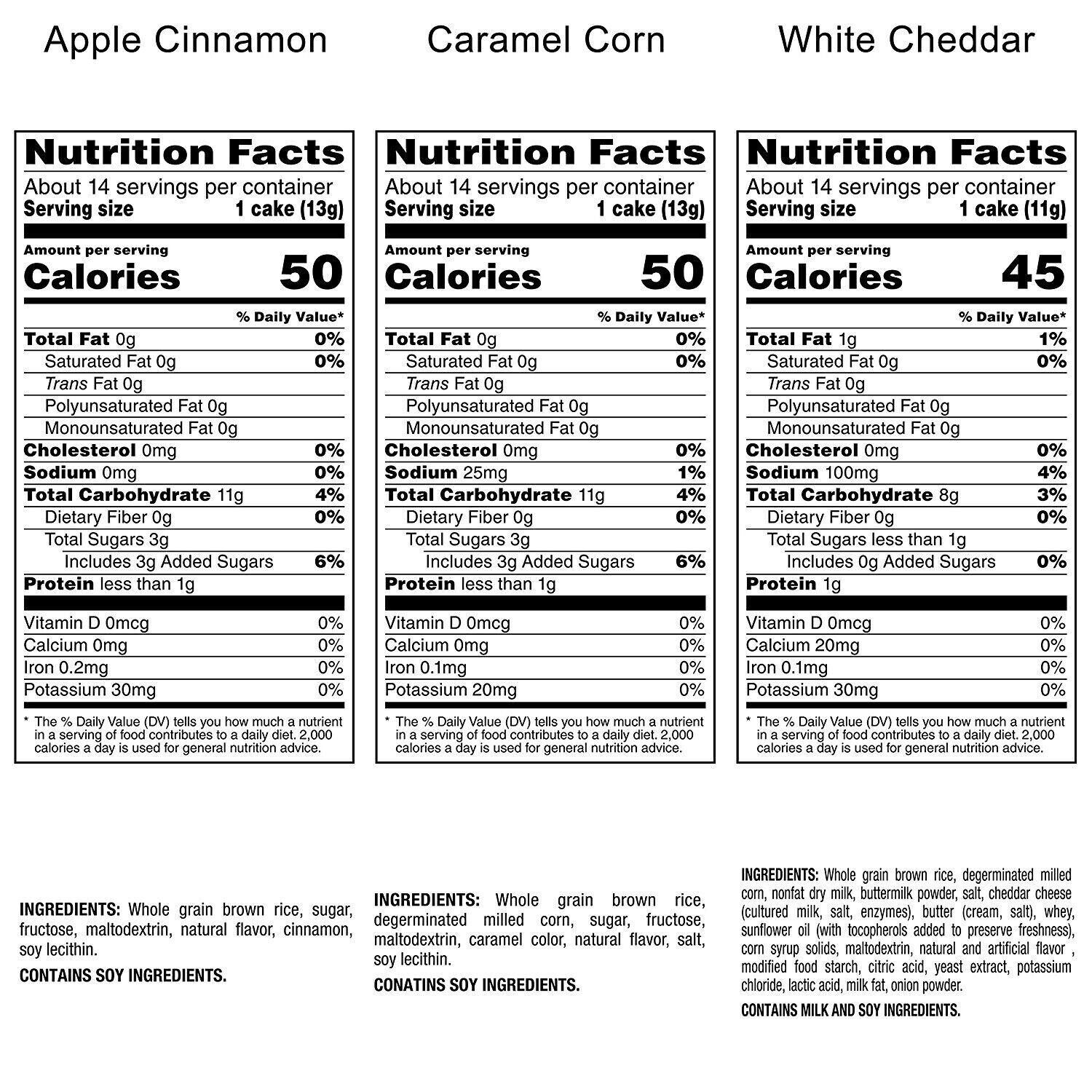 Quaker Rice Cakes Variety Pack | 4 Bags | White Cheddar, Caramel, Apple Cinnamon - Fresh Stock Dated February 2026