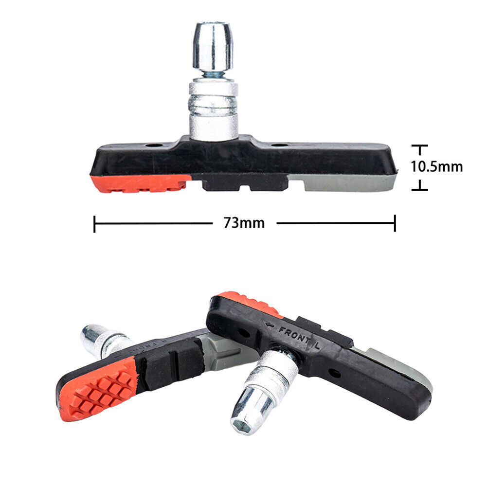 1 Pairs Rubber Metal Cycling Bicycle Bike V Brake Pads 73mm Shoes Pads Colorful - Fresh Stock Dated February 2026