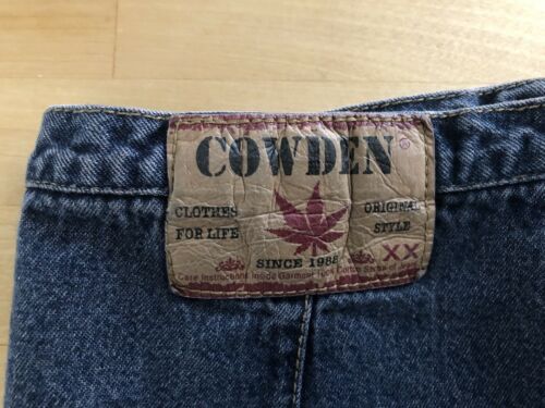 Vtg 90s COWDEN Maxi Denim Jean A-line Skirt Festival Hippie Retro Cannabis Long - Fresh Stock Dated March 2026