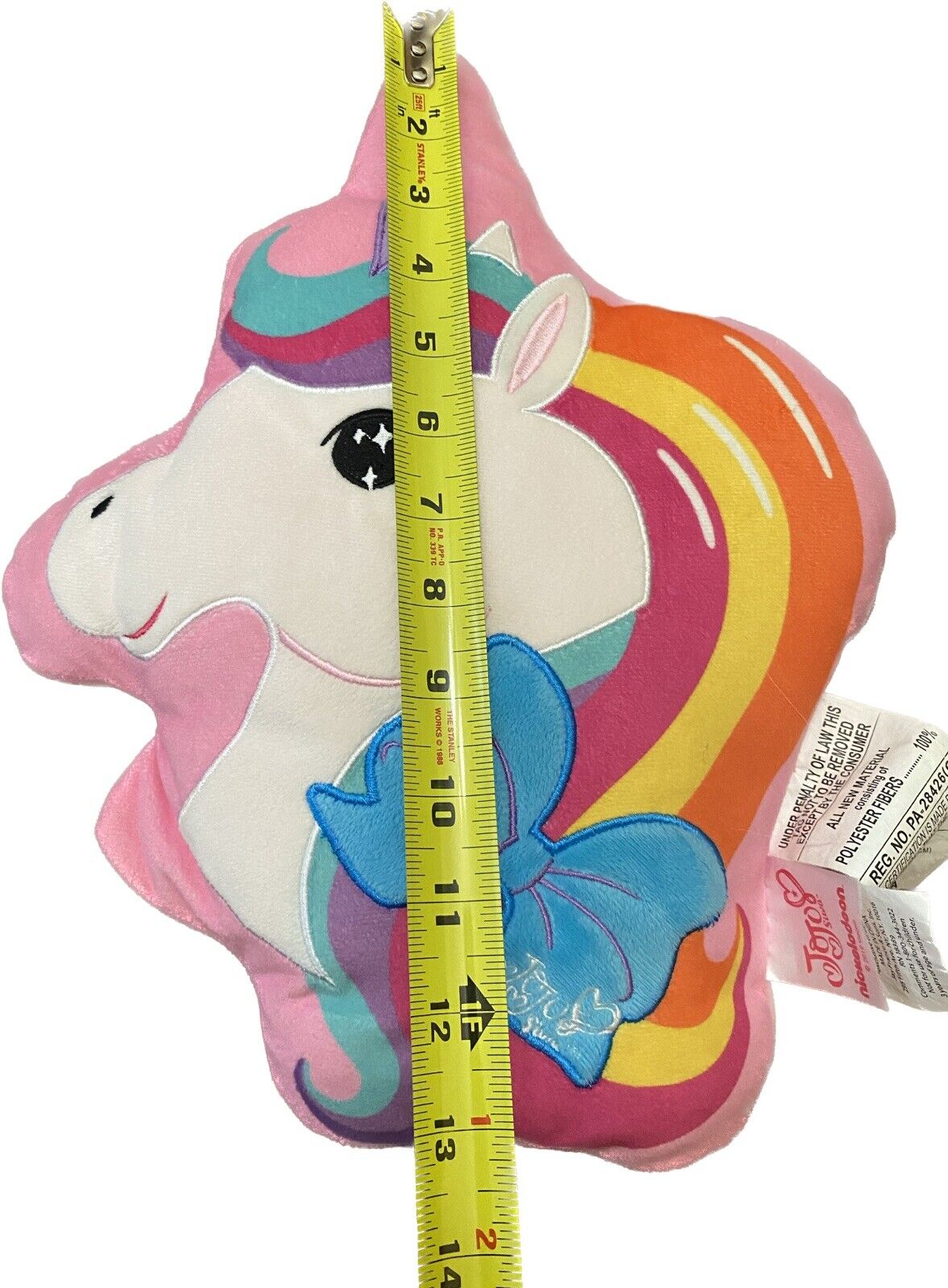Nickelodeon￼ JOJO SIWA Sleepover Pillow Pink Unicorn Rainbow Plush Decorative - Fresh Stock Dated February 2026