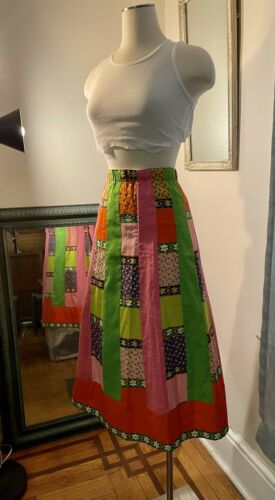 Mr Hank Vintage 70's  plaid Polkadots patchwork hippie Lilly Colors Skirt - Fresh Stock Dated February 2026